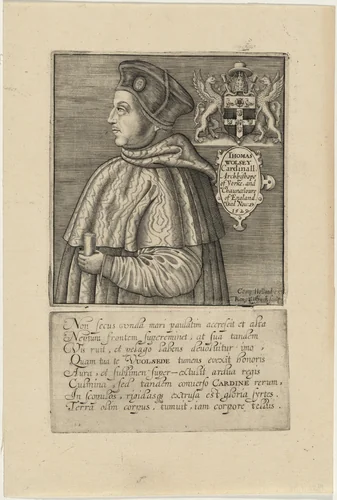 Thomas Wolsey, Cardinal Archbishop of York by Renold Elstrack, print, 1571-1625