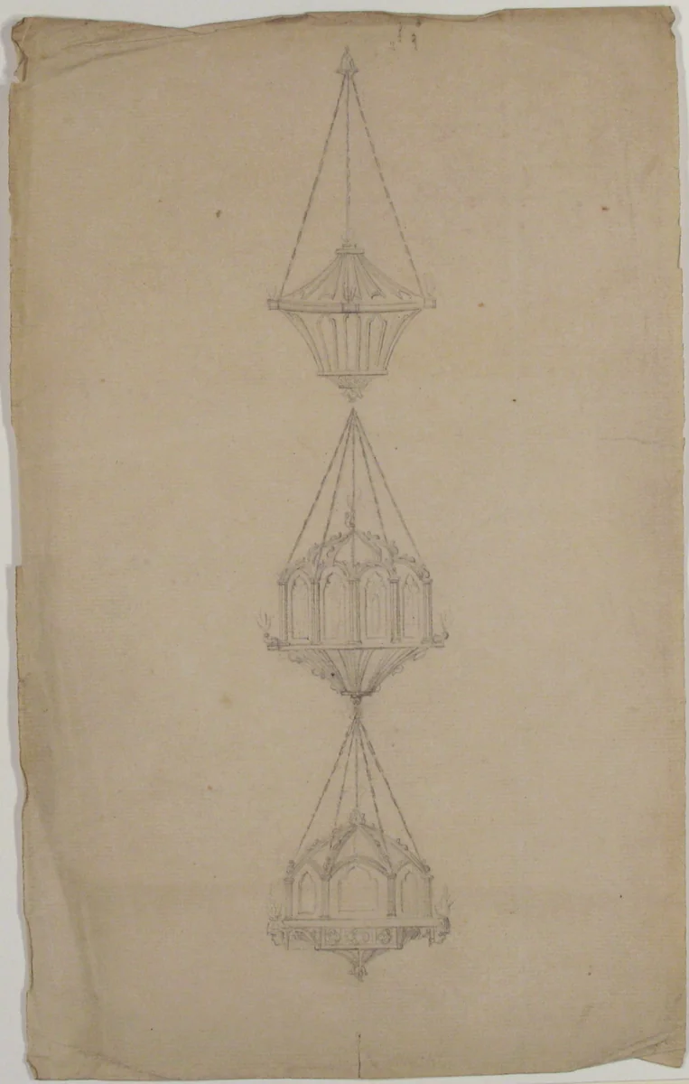 Designs for Hanging Lanterns by anonymous, drawing, 1800-1899