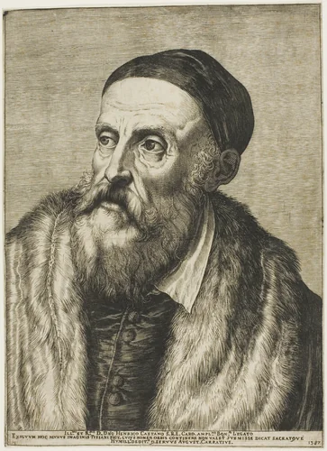 Portrait of Titian by Agostino Carracci, print, 1587