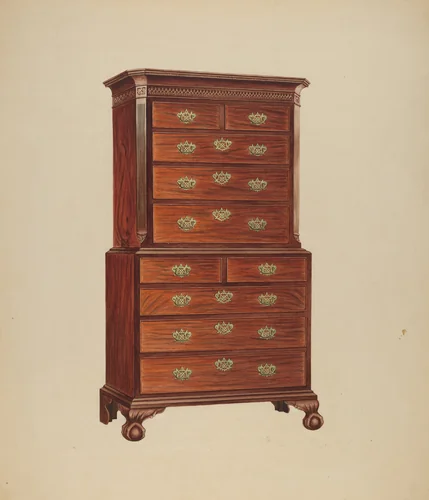 Chest-on-Chest by Lorenz Rothkranz, index of american design, 1938