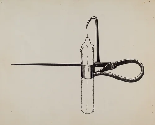 Miner's Candlestick by Florence Huston, index of american design, 1936