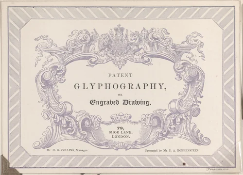 Trade card for Edward Palmer's Glyphographic Office, Glyphographic Printer by anonymous, print, 1839-1849