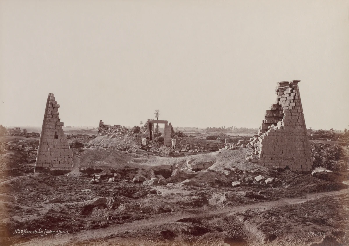 Karnak, Les Pylônes d'Horus by Henri Béchard, photograph, 1860-1869