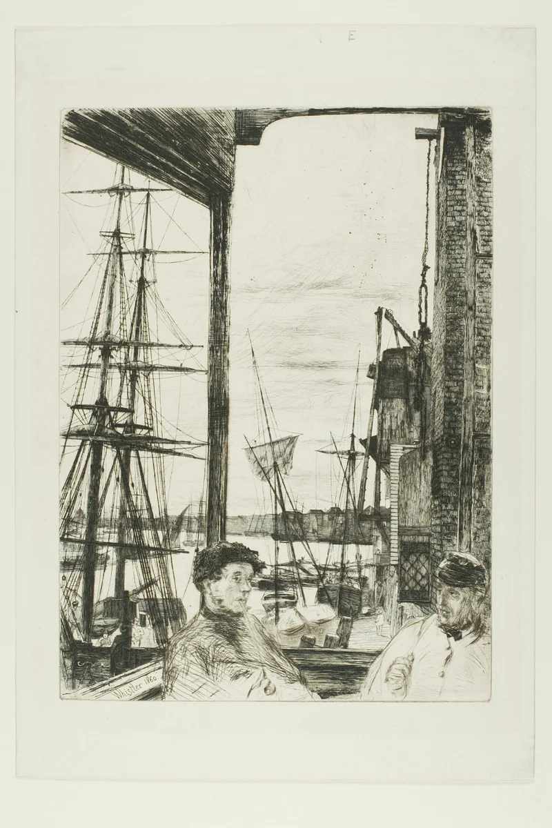 Rotherhithe by James McNeill Whistler, print, 1860