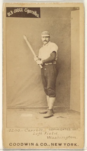 Samuel "Cliff" Clifford Carroll, Left Field, Washington Nationals, from the Old Judge series (N172) for Old Judge Cigarettes by Goodwin & Company, photograph, 1887