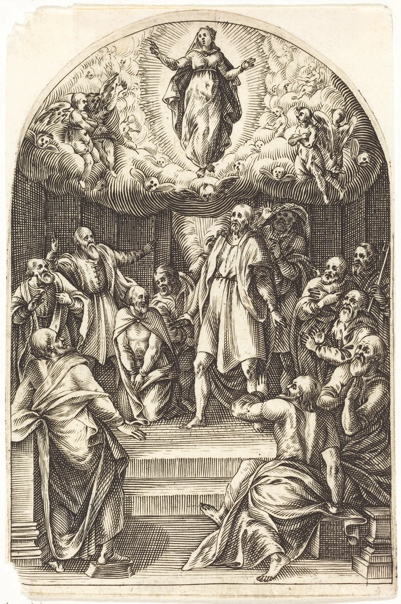 The Assumption by Jacques Callot, print, 1608-1611