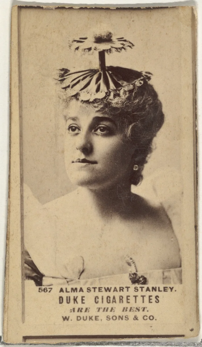Card Number 567, Alma Stewart Stanley, from the Actors and Actresses series (N145-7) issued by Duke Sons & Co. to promote Duke Cigarettes by W. Duke, Sons & Co., photograph, 1880-1889