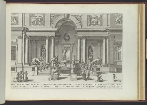 Fontana di Mercurio nel Giardino del Gran Duca di Toscana (...), from 'La Fontane di Roma nelle Piazze e Luoghi Publici (...)', part 3, 'Le Fontane ne' Palazzi di Roma' (plate 9) by Giovanni Francesco Venturini, print, 1691