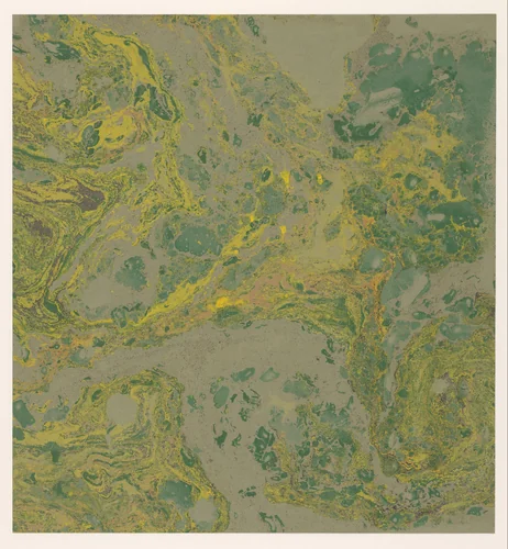 Fantasiemarmer in groen, geel en zwart by anonymous, other, 1900-1969