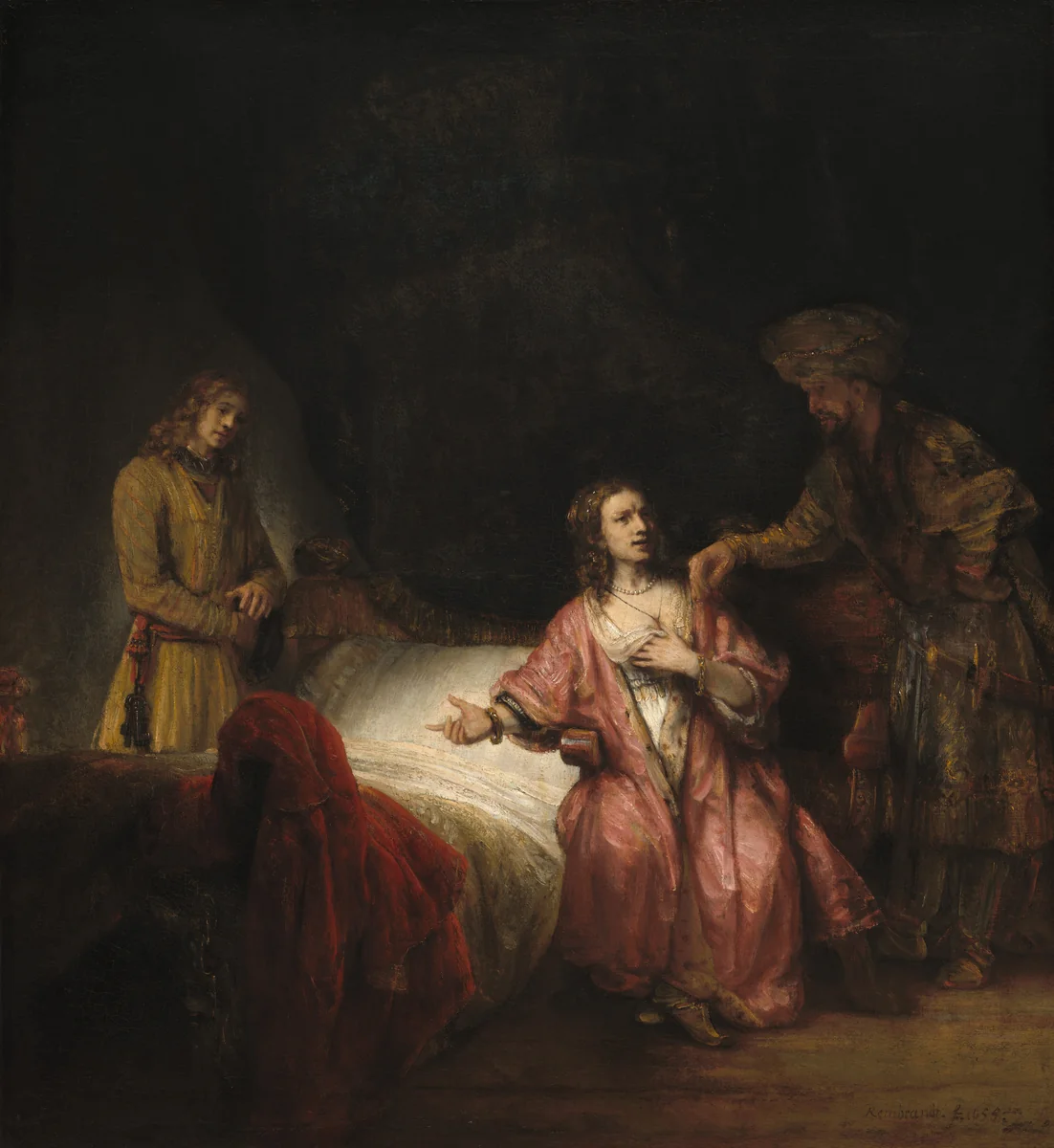 Joseph Accused by Potiphar's Wife by Rembrandt van Rijn, painting, 1655