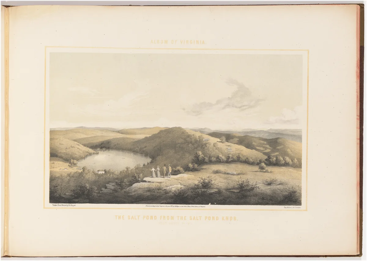 The Salt Pond from the Salt Pond Knob, No. 1 by Woldemar Rau, print, 1857