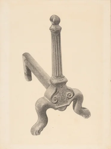 Andiron (one of pair) by Herman Bader, index of american design, 1938