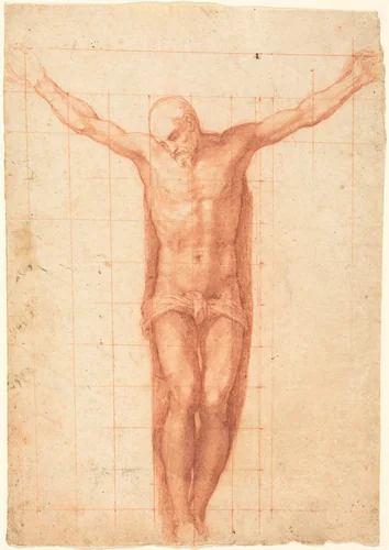 Christ on the Cross by Girolamo Muziano, drawing, 1528-1592