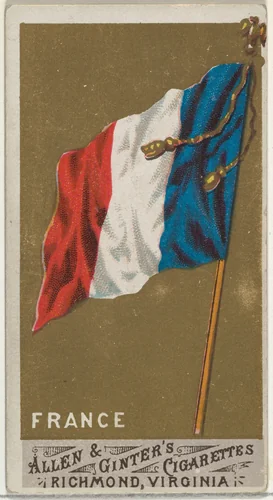 France, from Flags of All Nations, Series 1 (N9) for Allen & Ginter Cigarettes Brands by Allen & Ginter, print, 1887