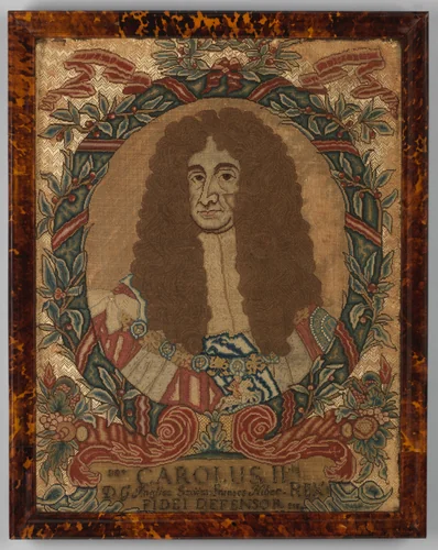 Portrait of Charles II by John Baptist Gaspars, textile, 1685-1715