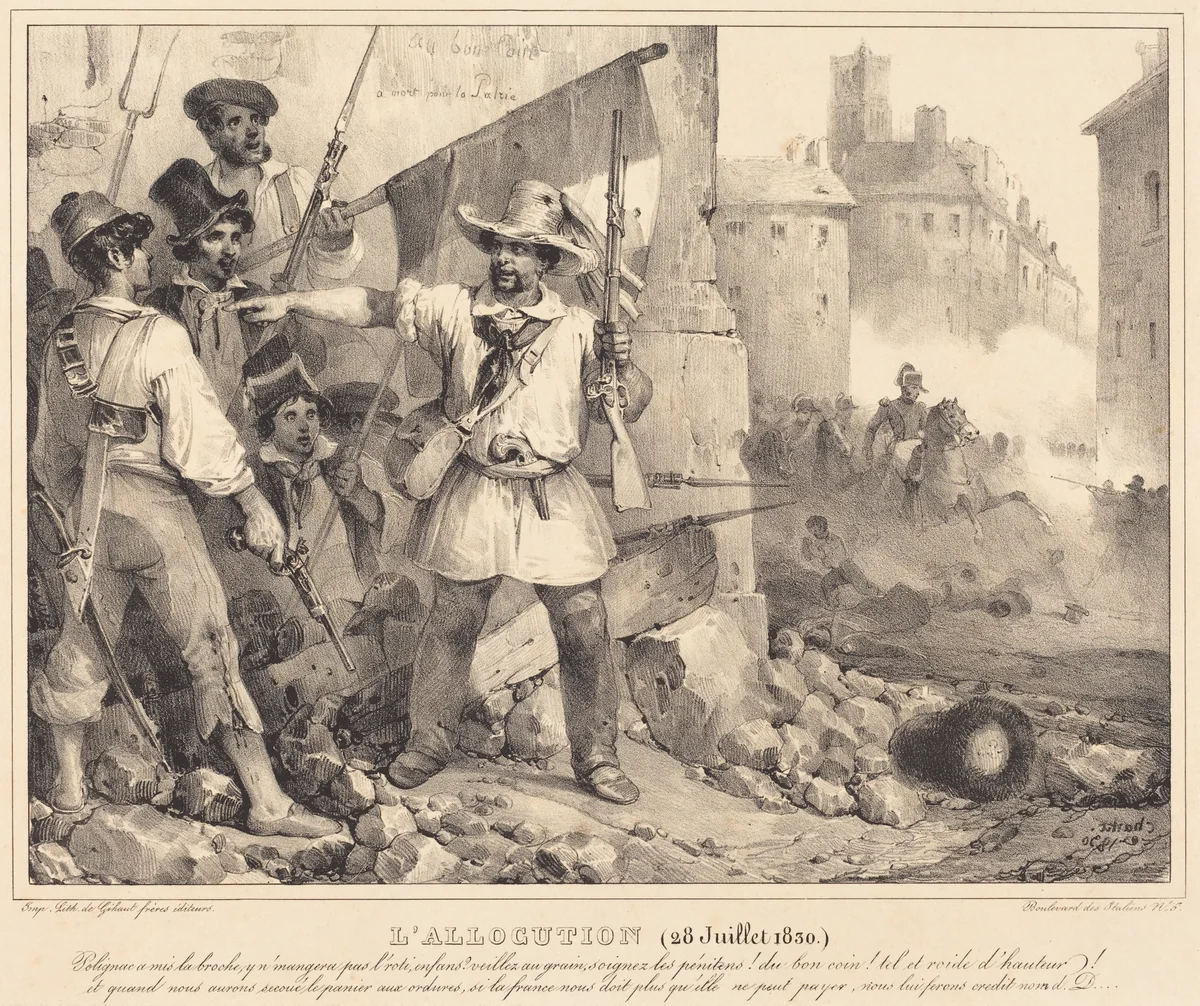 L'Allocution, 20 juillet, 1830 by Nicolas Toussaint Charlet, print, 1830