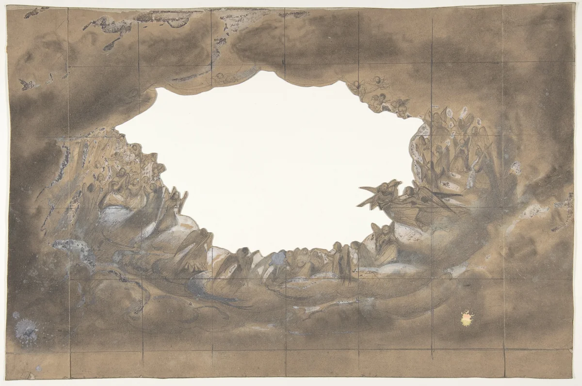 Design for a Stage Set at the Opéra, Paris by Eugène Cicéri, drawing, 1828-1890