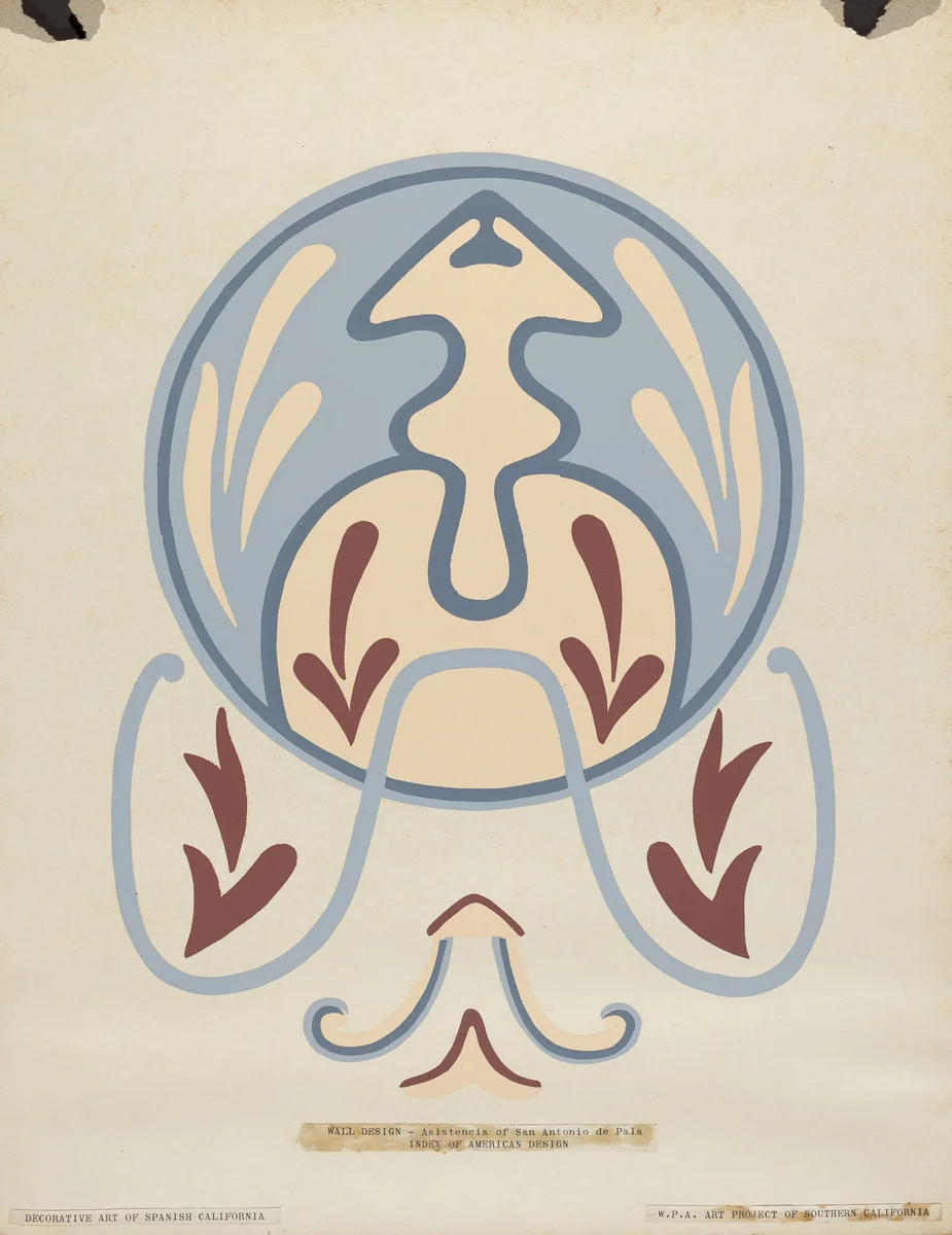 Wall Design - Asistencia of San Antonio de Pala From the Portfolio: "Decorative Art of Spanish California" by American 20th Century, index of american design, 1900-1999