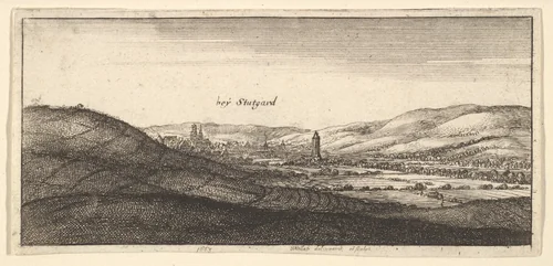 Stuttgart, from "German Views" by Wenceslaus Hollar, print, 1663