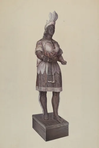 Cigar Store Indian by Dorothy Handy, index of american design, 1937