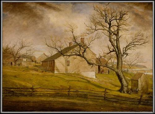 Long Island Farmhouses by William Sidney Mount, artwork, 1862-1863