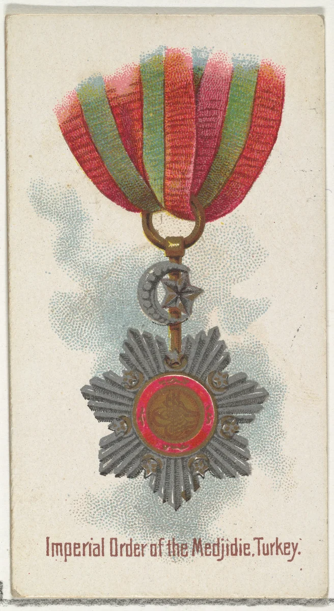 Imperial Order of the Medjidie, Turkey, from the World's Decorations series (N30) for Allen & Ginter Cigarettes by Allen & Ginter, print, 1890