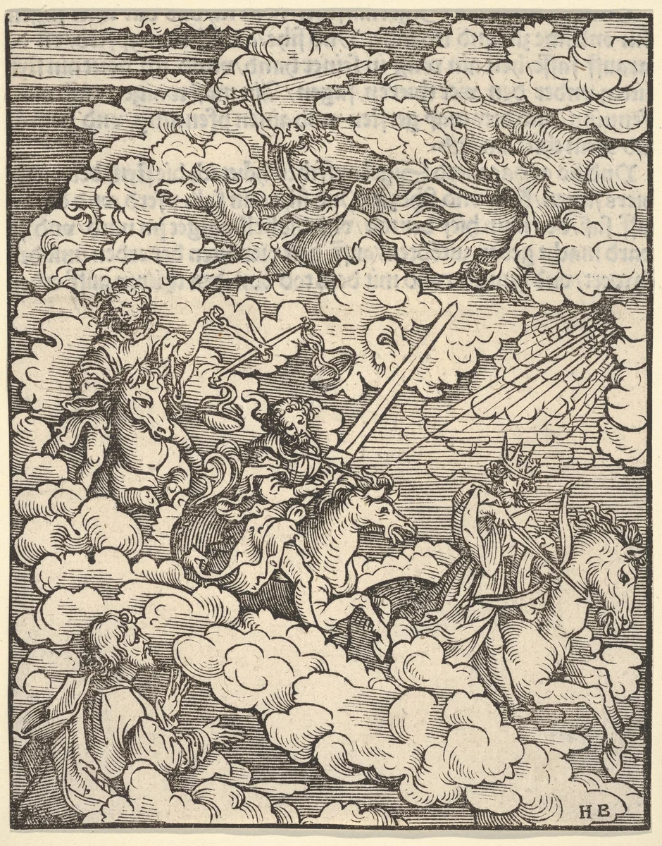 The Apocalyptic Riders, plate 3 from The Apocalypse by Hans Burgkmair, print, 1523-1524