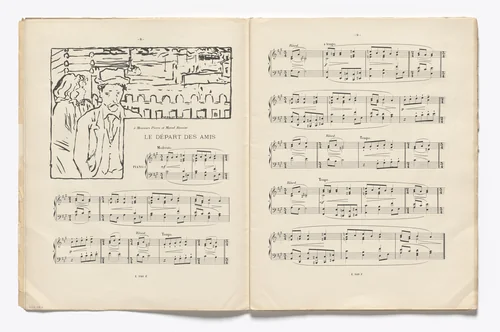 The Departure of Friends (Départ des amis) (headpiece, page 8) from Petites scènes familières by Pierre Bonnard, illustrated book, 1893