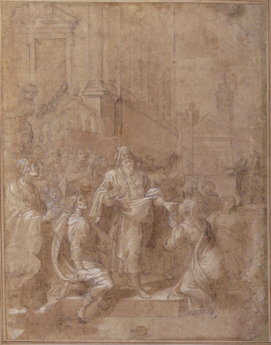 Thanksgiving, for the Acquittal of Susanna (Daniel 13:63) by Baldassare Croce, drawing, 1553-1628