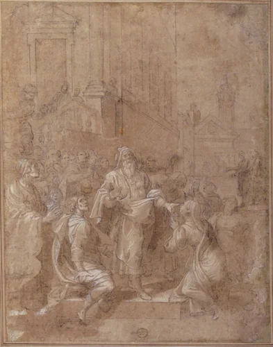 Thanksgiving, for the Acquittal of Susanna (Daniel 13:63) by Baldassare Croce, drawing, 1553-1628