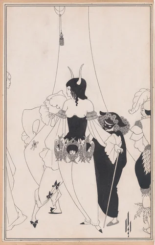 The Masque of the Red Death, for Edgar Allan Poe’s “Tales of Mystery and the Imagination,” Chicago, 1895–96 by Aubrey Beardsley, drawing, 1894