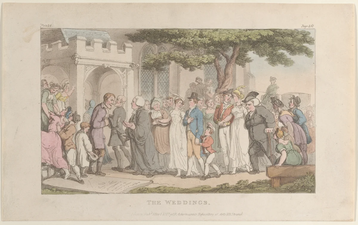 The Weddings by Thomas Rowlandson, print, 1817