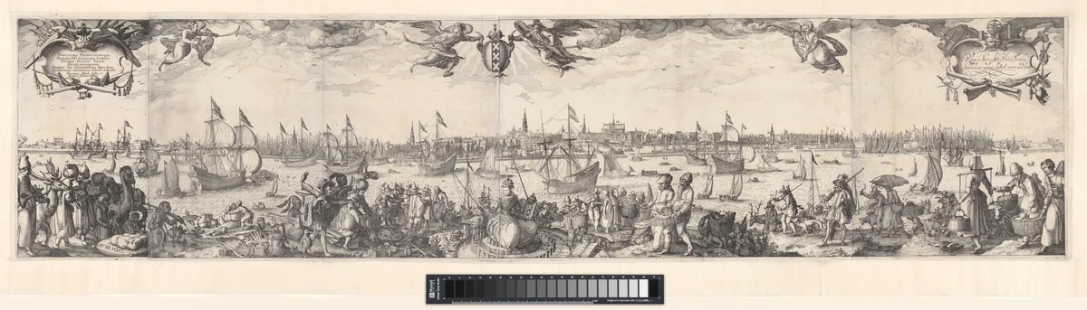 A View of Amsterdam from the north Bank of the IJ by Claes Jansz Visscher, print, 1611