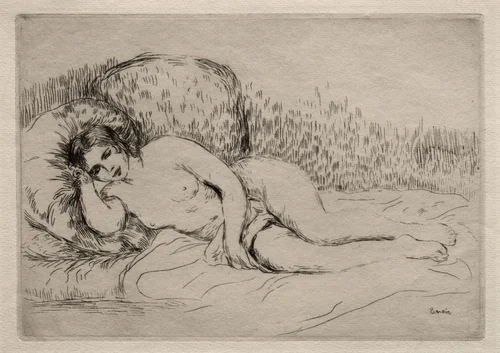 Nude Woman Reclining by Pierre-Auguste Renoir, print, 1906