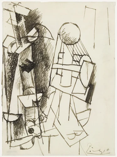 Study for a Construction by Pablo Picasso, drawing, 1912