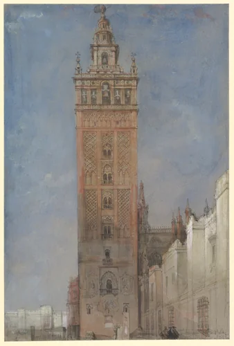 The Giralda, Seville by David Roberts, drawing, 1833
