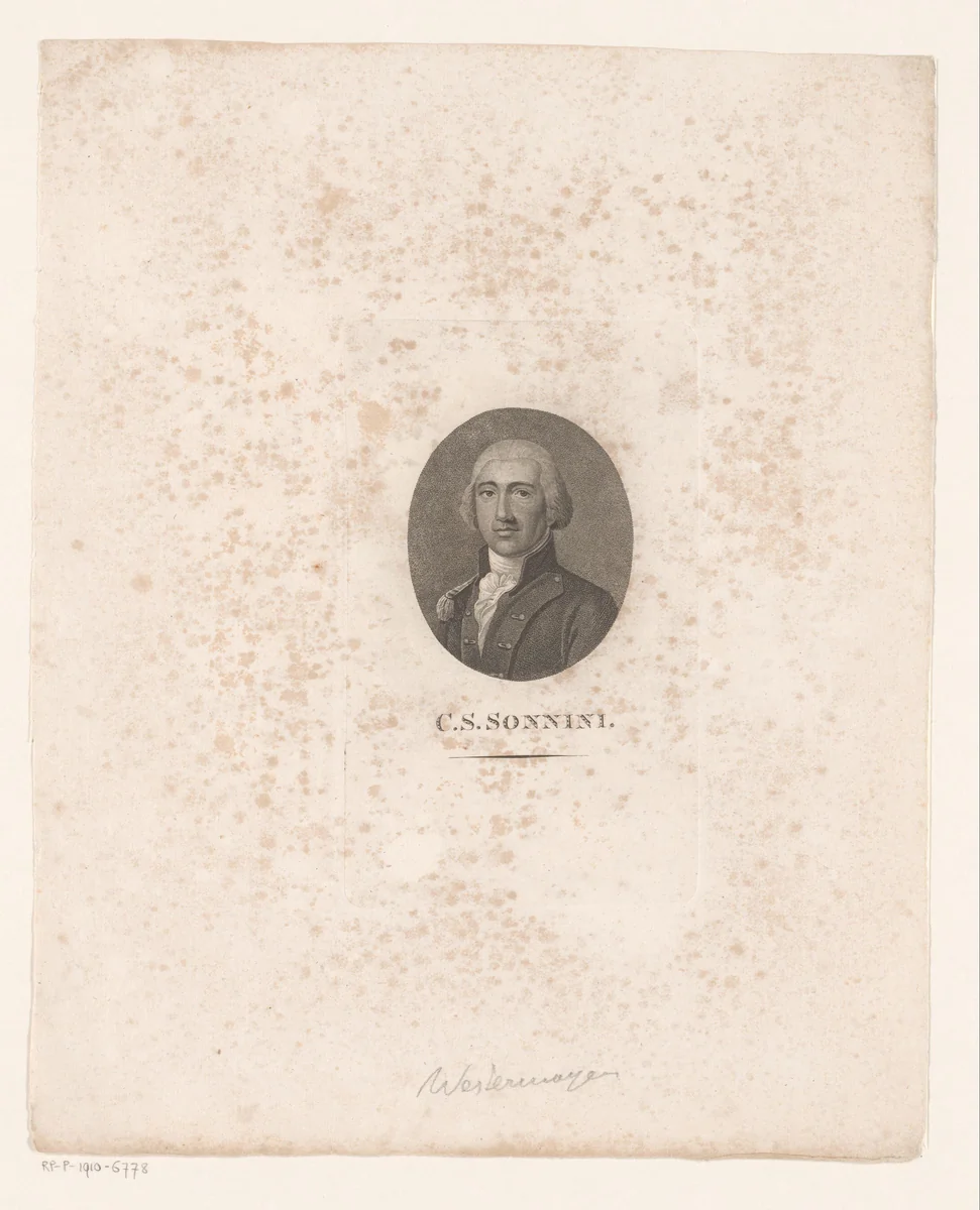 Portret van Charles-Nicolas-Sigisbert Sonnini de Manoncourt by Konrad Westermayr, print, 1775-1834