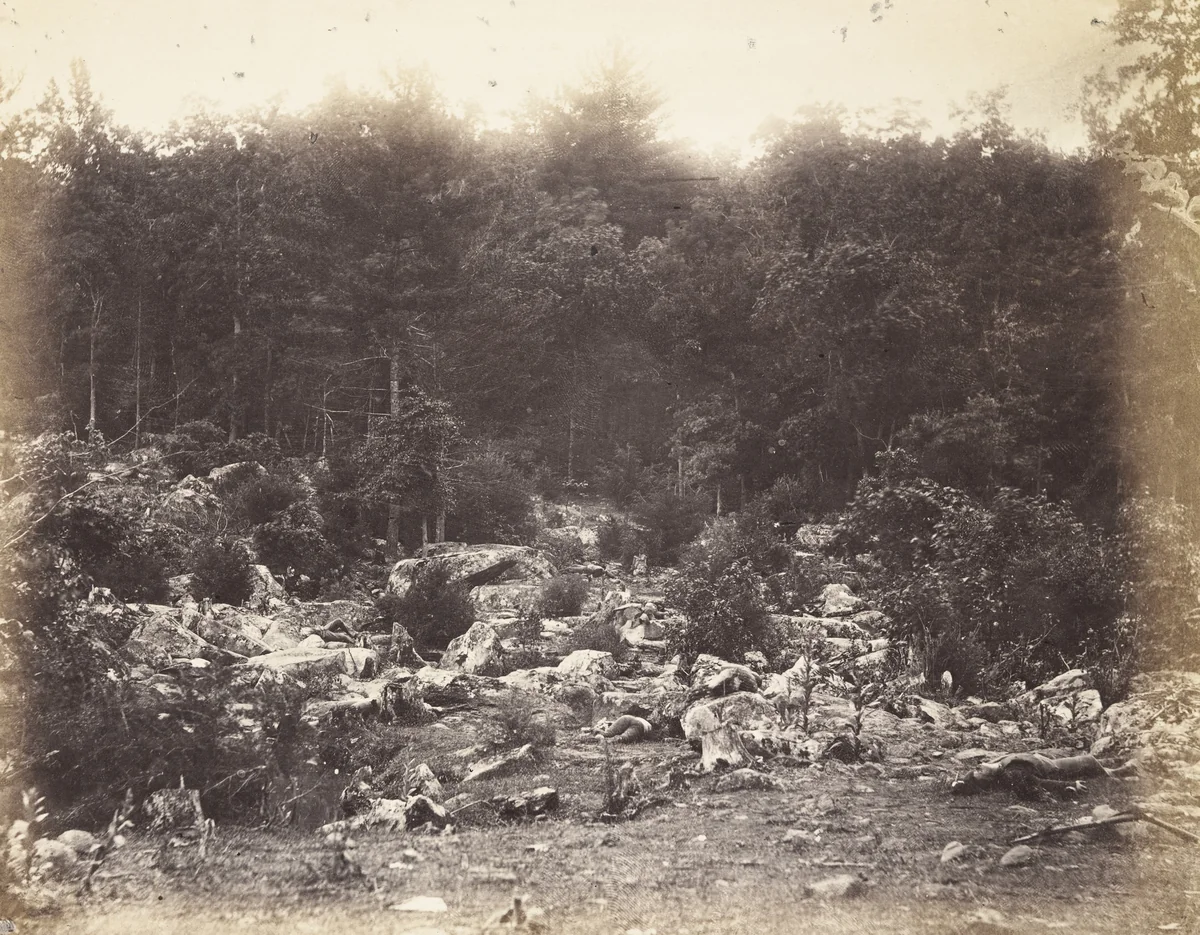 Slaughter Pen, Foot of the Round Top, Gettysburg by Timothy O'Sullivan, Alexander Gardner, photograph, 1863
