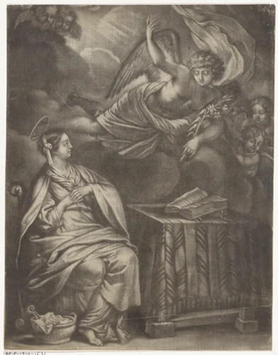 Annunciatie by anonymous, print, 1650-1800