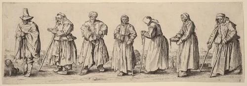 Men and Women Beggars by Wenceslaus Hollar, print, 1630