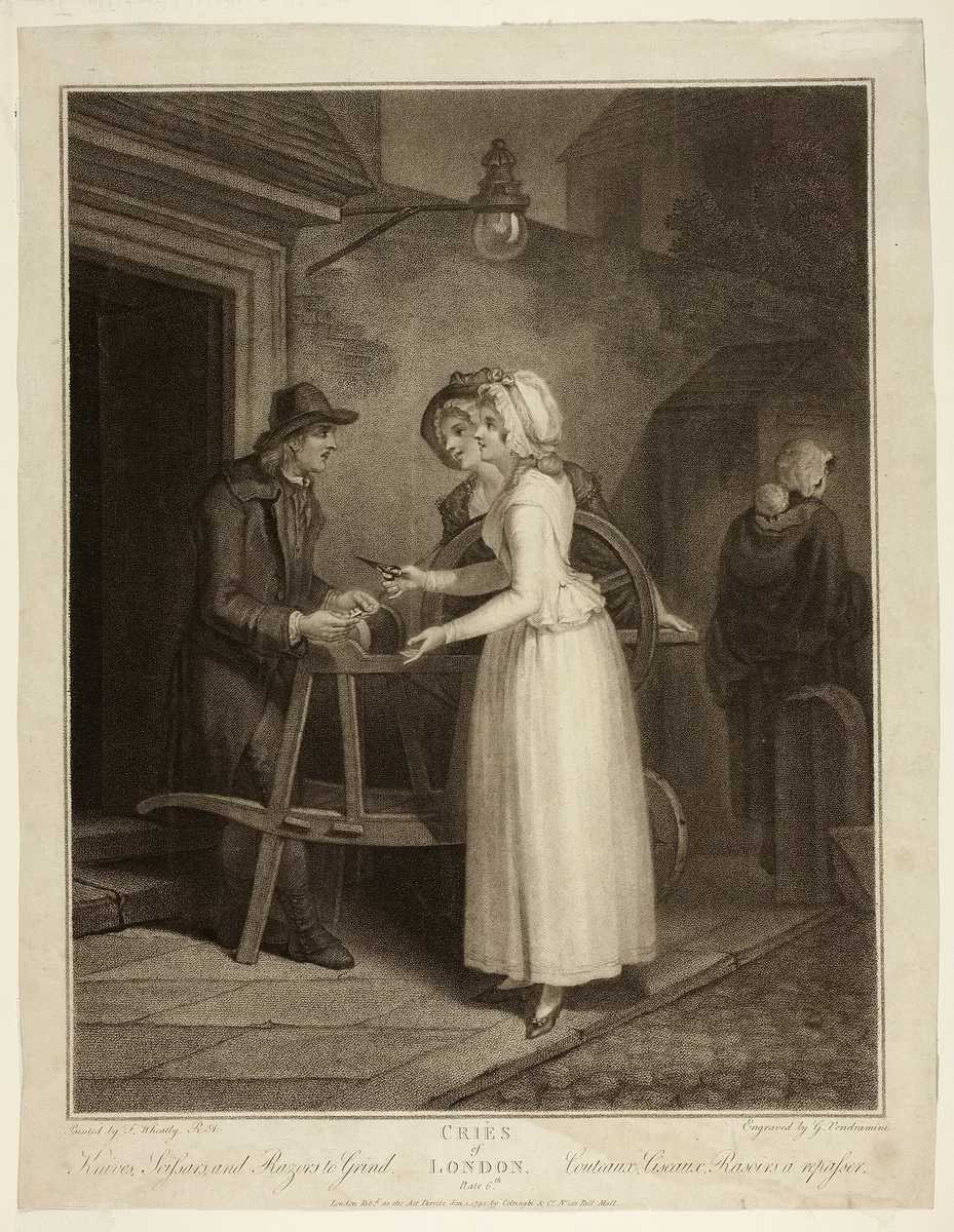 Knives, Scissars, and Rotors to Grind by Giovanni Vendramini
Francis Wheatley, print, 1795