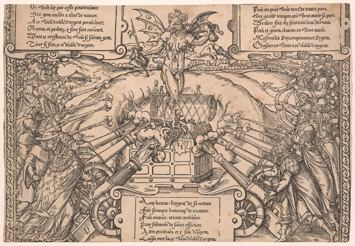 The Money Devil by Germain Hoyau, print, 1500-1599