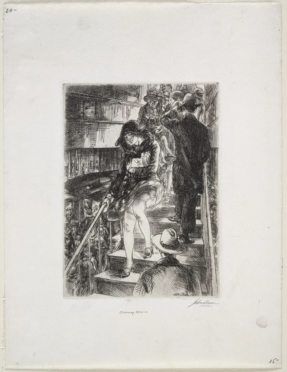 Subway Stairs by John Sloan, print, 1926