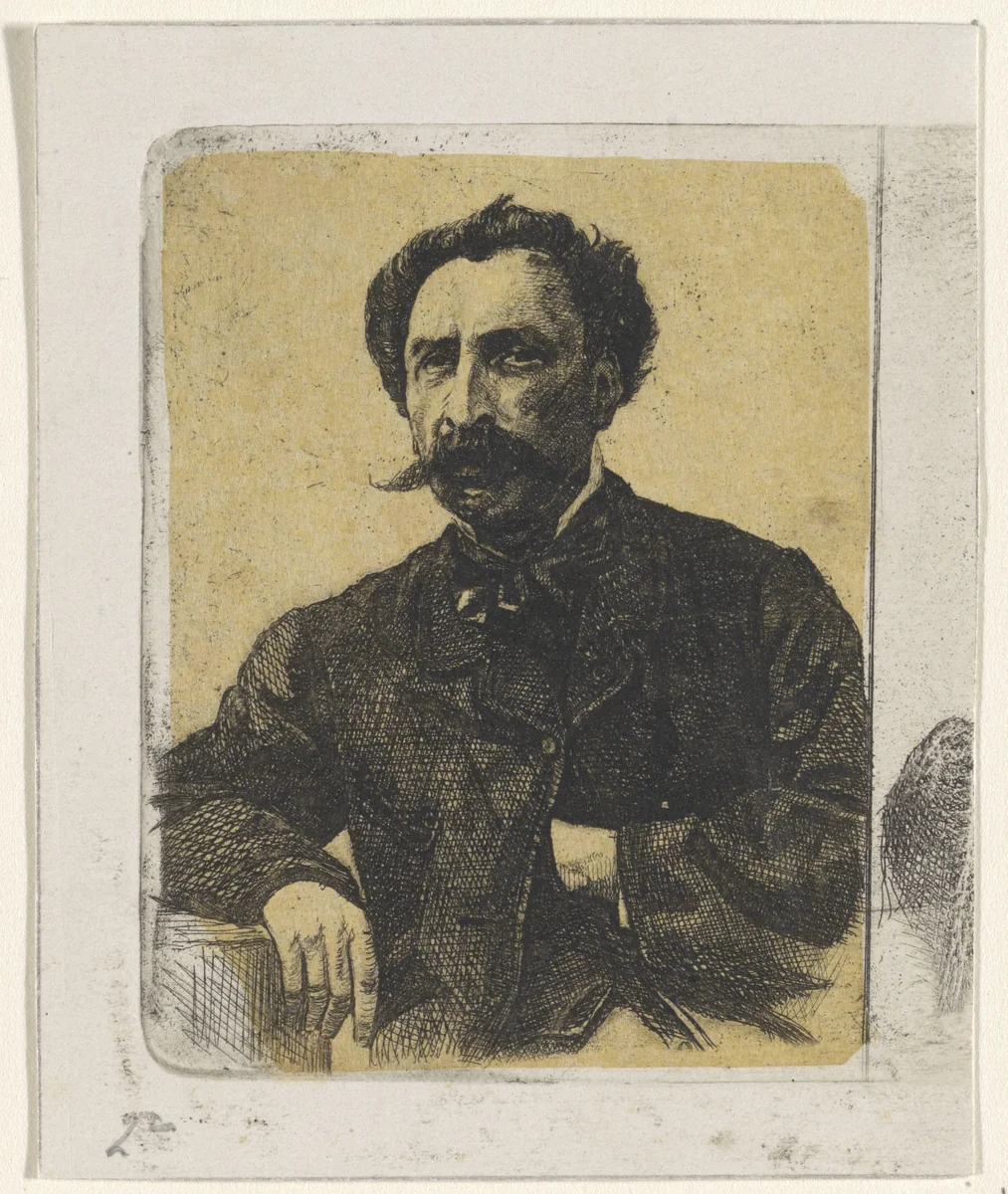 Portret van Samuel Verveer by Frederik Hendrik Weissenbruch, print, 1863