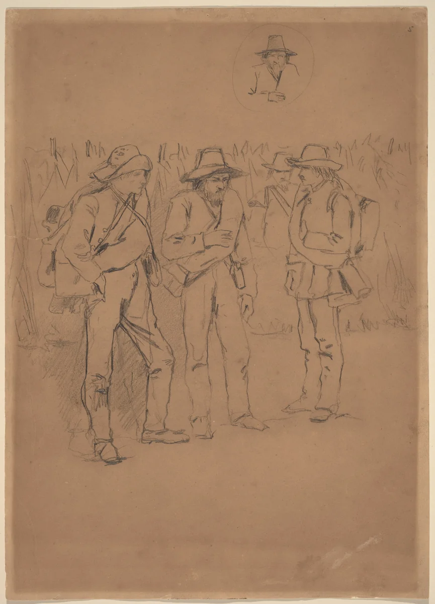 Prisoners of War by Winslow Homer, drawing, 1864