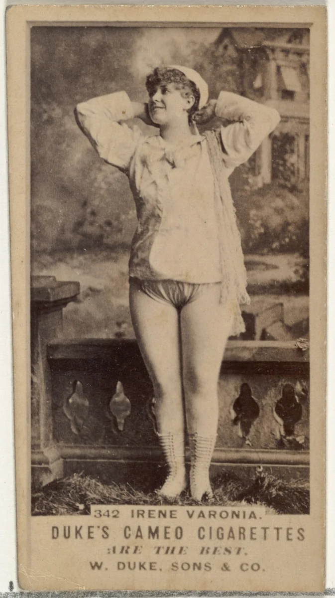 Card Number 342, Irene Varonia, from the Actors and Actresses series (N145-5) issued by Duke Sons & Co. to promote Cameo Cigarettes by W. Duke, Sons & Co., photograph, 1880-1889