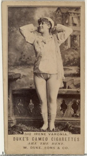 Card Number 342, Irene Varonia, from the Actors and Actresses series (N145-5) issued by Duke Sons & Co. to promote Cameo Cigarettes by W. Duke, Sons & Co., photograph, 1880-1889