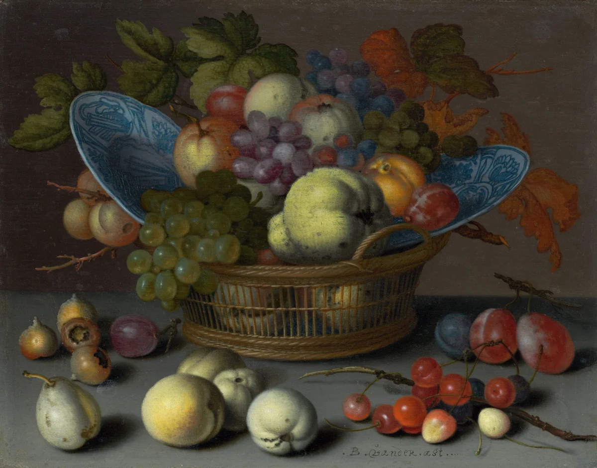 Basket of Fruits by Balthasar van der Ast, painting, 1622