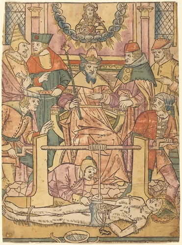The Martyrdom of Saint Erasmus by French 15th Century, print, 1480-1490
