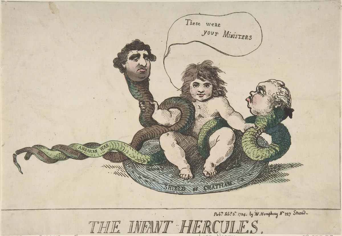 The Infant Hercules by Thomas Rowlandson, print, 1784